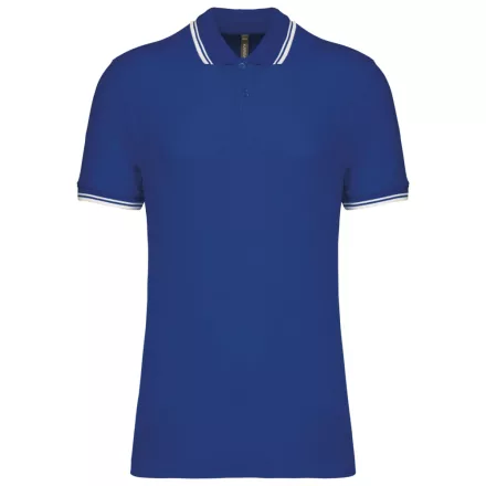 Kariban galléros póló Striped Pique 180 királykék-fehér