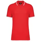 Kariban galléros póló Striped Pique 180 piros-fehér