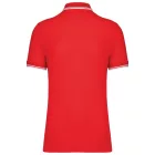 Kariban galléros póló Striped Pique 180 piros-fehér