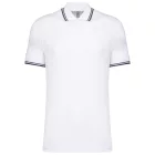 Kariban galléros póló Striped Pique 180 fehér-tengerkék