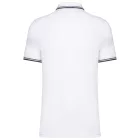 Kariban galléros póló Striped Pique 180 fehér-tengerkék