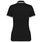 Kariban női galléros póló Striped Pique 180 fekete-fehér