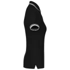 Kariban női galléros póló Striped Pique 180 fekete-fehér