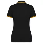 Kariban női galléros póló Striped Pique 180 fekete-sárga