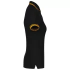 Kariban női galléros póló Striped Pique 180 fekete-sárga