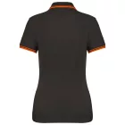 Kariban női galléros póló Striped Pique 180 sötétszürke-narancs