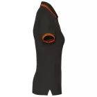 Kariban női galléros póló Striped Pique 180 sötétszürke-narancs