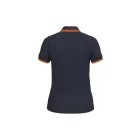 Kariban női galléros póló Striped Pique 180 tengerkék-narancssárga