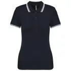 Kariban női galléros póló Striped Pique 180 tengerkék-fehér