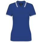 Kariban női galléros póló Striped Pique 180 királykék-fehér