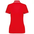 Kariban női galléros póló Striped Pique 180 piros-fehér