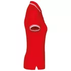 Kariban női galléros póló Striped Pique 180 piros-fehér