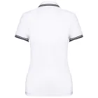 Kariban női galléros póló Striped Pique 180 fehér-tengerkék