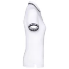 Kariban női galléros póló Striped Pique 180 fehér-tengerkék