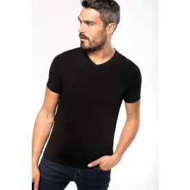 Kariban póló Stretch V-Neck 160 fekete