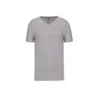 Kariban póló Stretch V-Neck 160 melírozott világosszürke