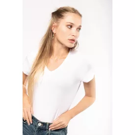 Kariban női póló Stretch V-Neck 160 fehér