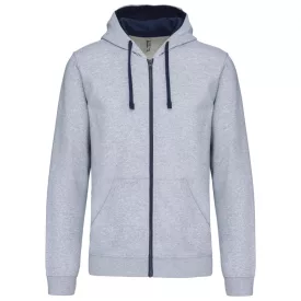   Kariban pulóver Contrast K466 280 melírozott szürke -tengerkék