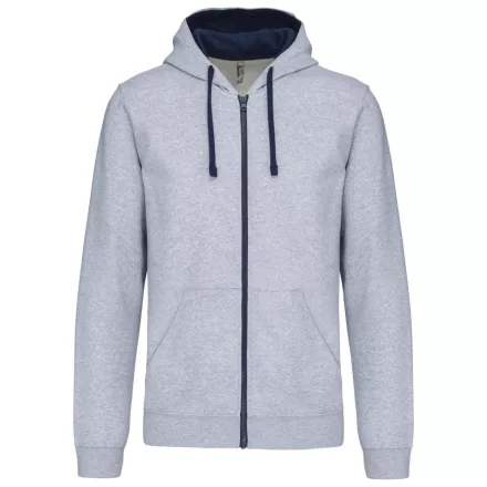 Kariban pulóver Contrast K466 280 melírozott szürke -tengerkék