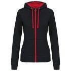 Kariban női pulóver Contrast K466 280 fekete-piros