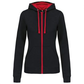 Kariban női pulóver Contrast K466 280 fekete-piros