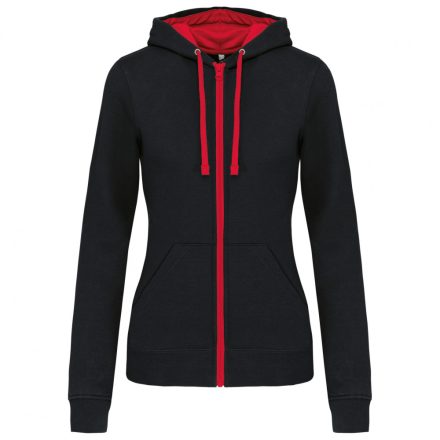 Kariban női pulóver Contrast K466 280 fekete-piros