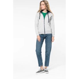   Kariban női pulóver Contrast K466 280 melírozott szürke-tengerkék