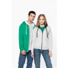 Kariban női pulóver Contrast K466 280 melírozott szürke-tengerkék