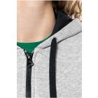 Kariban női pulóver Contrast K466 280 melírozott szürke-tengerkék