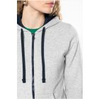 Kariban női pulóver Contrast K466 280 melírozott szürke-tengerkék