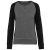 Kariban női pulóver Organic 300 melírozott szürke-fekete