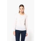 Kariban hosszú ujjú női blúz Crêpe 85  törtfehér