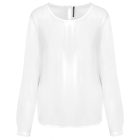 Kariban hosszú ujjú női blúz Crêpe 85  törtfehér