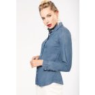 Kariban hosszú ujjú női ing Denim 160 chambray kék