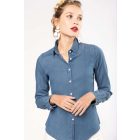 Kariban hosszú ujjú női ing Denim 160 chambray kék