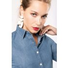 Kariban hosszú ujjú női ing Denim 160 chambray kék