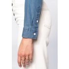 Kariban hosszú ujjú női ing Denim 160 chambray kék