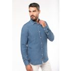 Kariban hosszú ujjú ing Denim 160 chambray kék