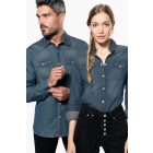 Kariban hosszú ujjú női ing Denim 150 farmerkék