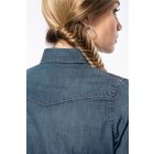 Kariban hosszú ujjú női ing Denim 150 farmerkék