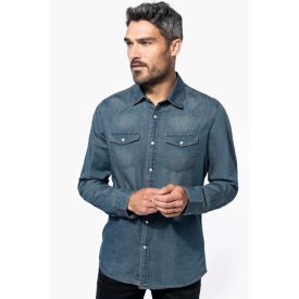 Kariban hosszú ujjú ing Denim 150 farmerkék