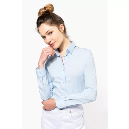 Kariban hosszú ujjú női ing Cotton Stretch 120 világoskék