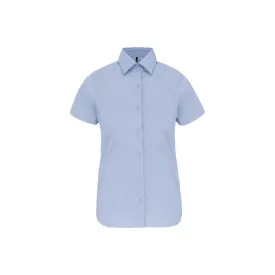   Kariban rövid ujjú női ing Cotton Stretch 120 világos kék