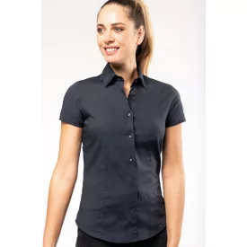 Kariban rövid ujjú női ing Cotton Stretch 120 tengerkék