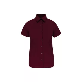 Kariban rövid ujjú női ing Cotton Stretch 120 bordó
