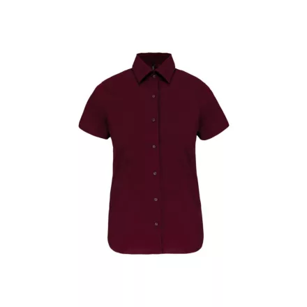 Kariban rövid ujjú női ing Cotton Stretch 120 bordó