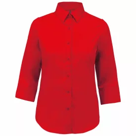 Kariban 3/4 ujjú női ing Puplin 110 piros