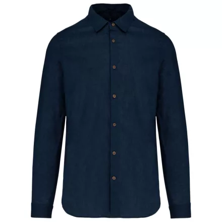 Kariban hosszú ujjú ing Linen and Cotton 130 tengerkék