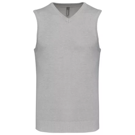 Kariban kötött mellény Jumper V-Neck melírozott szürke