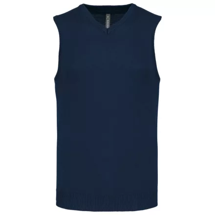 Kariban kötött mellény Jumper V-Neck tengerkék